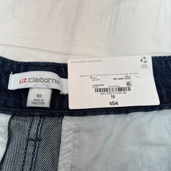 Liz Claiborne Loose Fit Wide Leg Trouser/ Mid Rise Blue jeans Size 10 - Picture 9 of 11